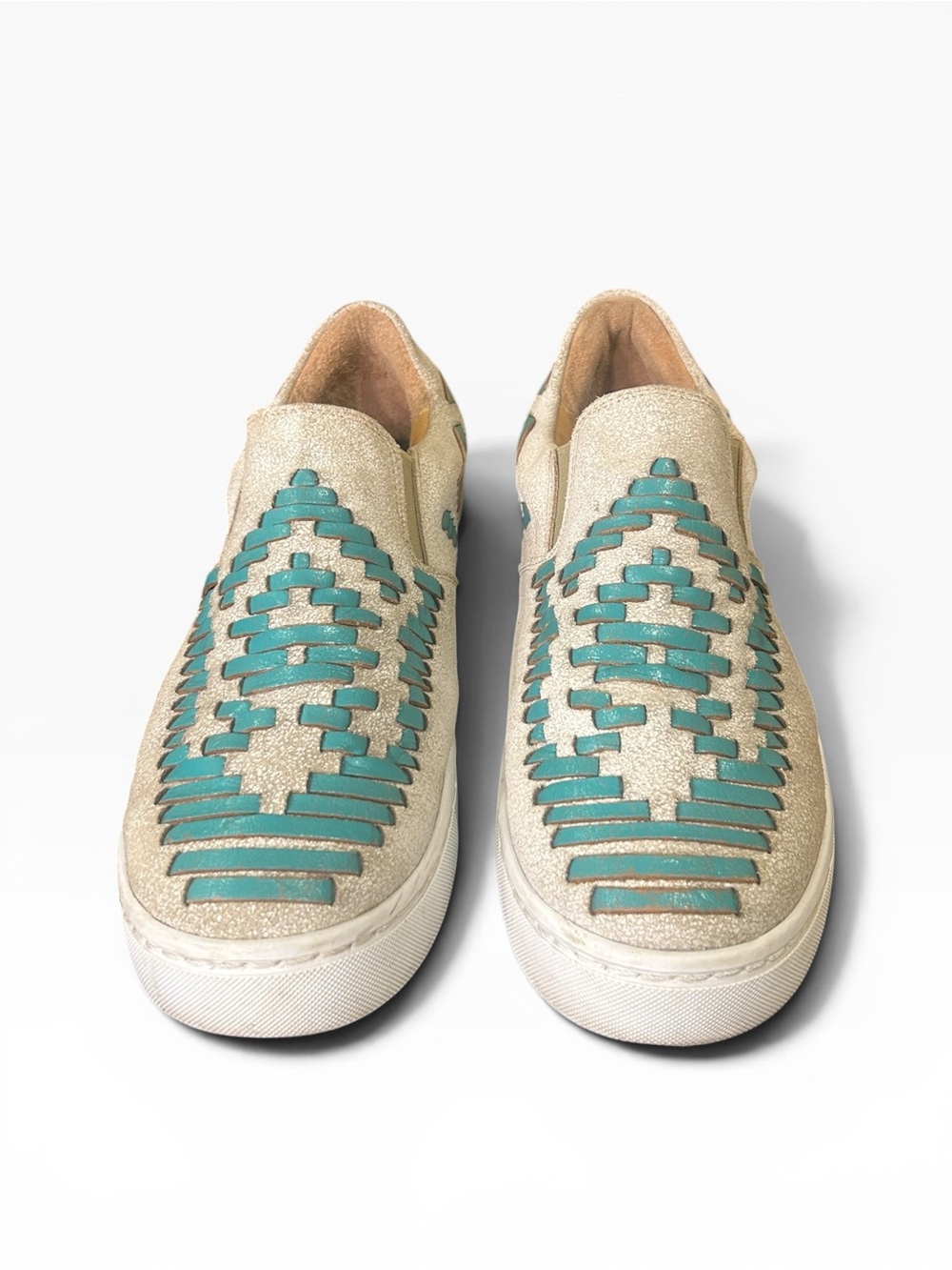 Agave Sky Dakota Leather Slip-On Sneakers Turquoise Women’s Size 11 - Picture 6 of 13